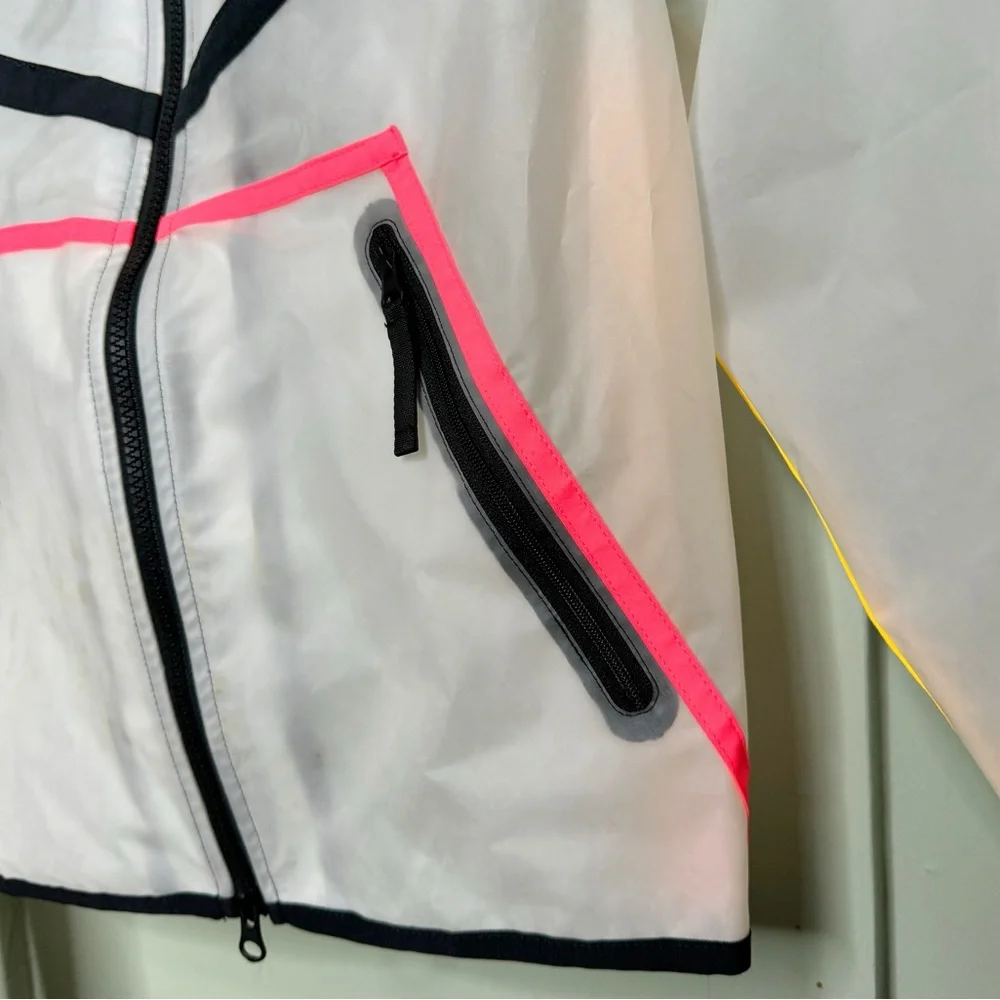 Vintage Rare Nike See Thro Windbreaker Jacket with Neon Stripes & Logo - Picture 8 of 13